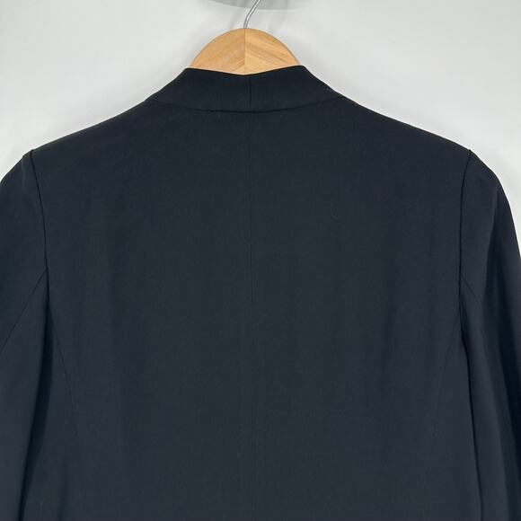 Aritzia Babaton Power Hip Blazer Open Front Ruched 3/4 Sleeve Jacket Crepe Black - Picture 10 of 15